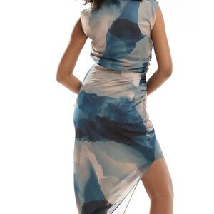 ASOS Asymmetrical Blue and Cream Landscape Dress